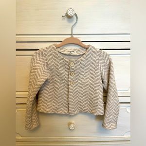 1 + In the Family Brown & White Herringbone Button-Up Sweater. Like New! 12 mo.